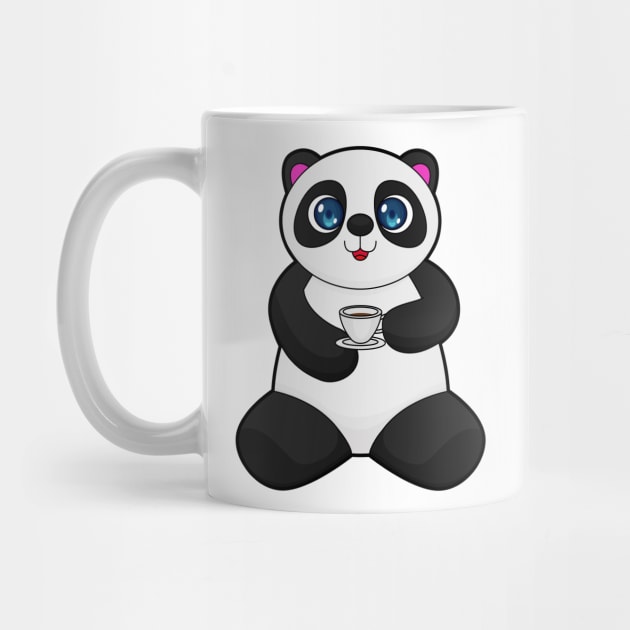 Panda with Cup of Coffee by Markus Schnabel